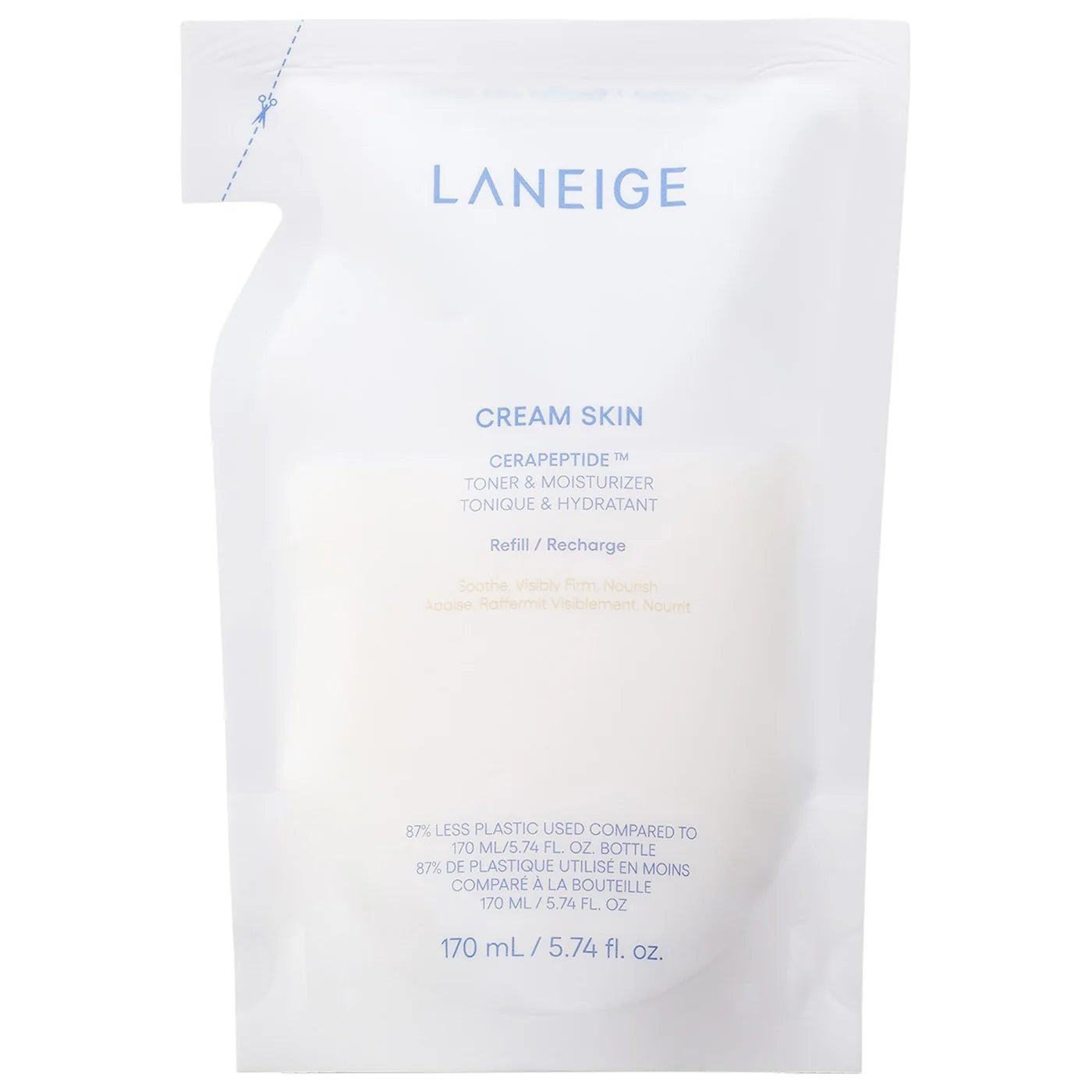Sobre pedido: LANEIGE Cream Skin Refillable Toner & Moisturizer with Ceramides and Peptides