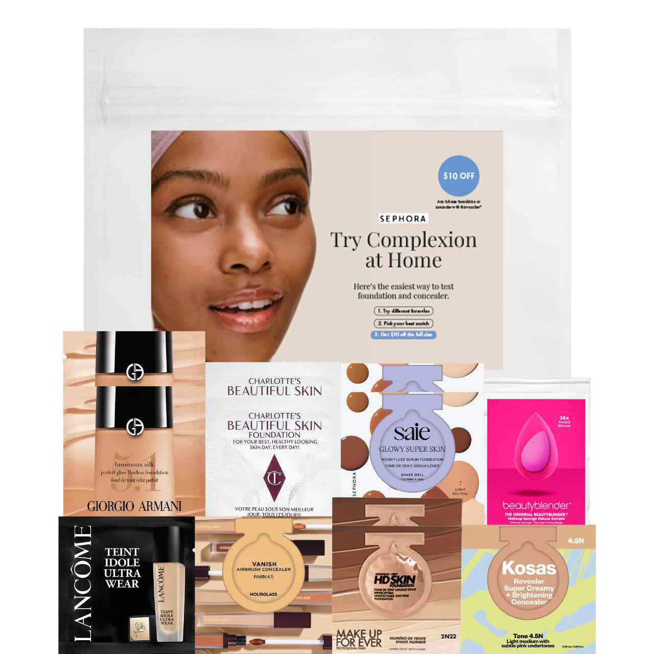 Sobre pedido: Sephora Favorites Complexion Try-On Sample Bag With Redeemable Voucher