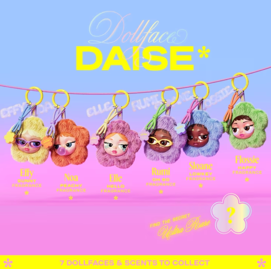 Sobre pedido: DAISE Blind Box Mystery Dollface Charm & Mini Solid Fragrance
