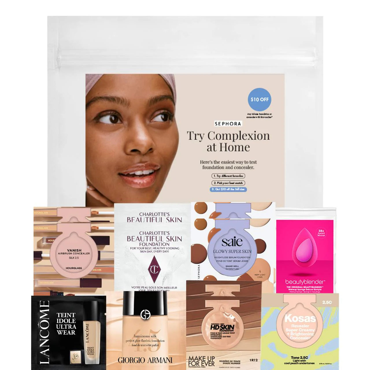 Sobre pedido: Sephora Favorites Complexion Try-On Sample Bag With Redeemable Voucher