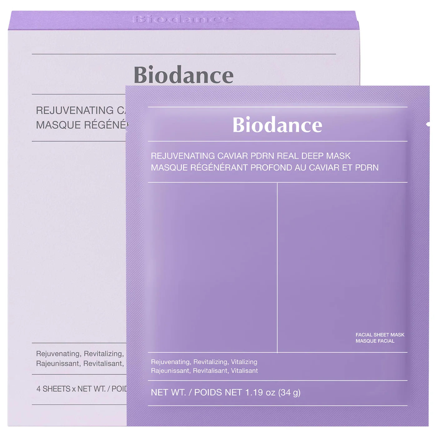 Sobre pedido: Biodance Rejuvenating Caviar PDRN Real Deep Mask - 4 Pack for Natural Skin Renewal & Firming