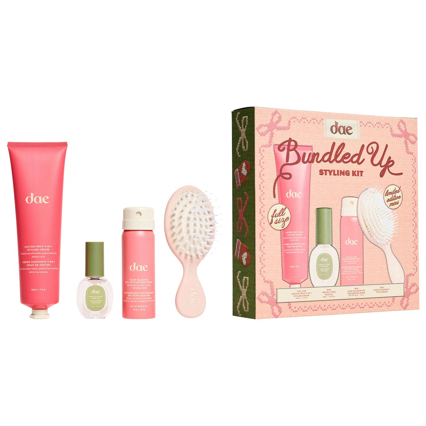 Sobre pedido: dae Cactus Fruit 3-in-1 Styling Cream, Mini Fairy Blaster + Prickly Pear Oil Set
