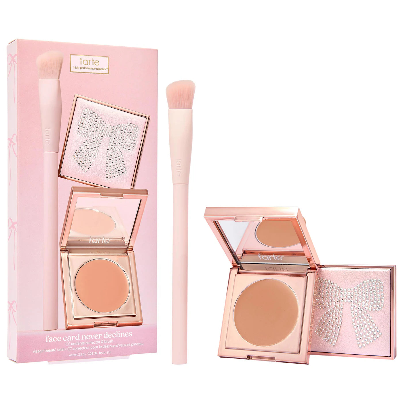 Sobre pedido: tarte face card never declines cc full coverage undereye corrector & brush set
